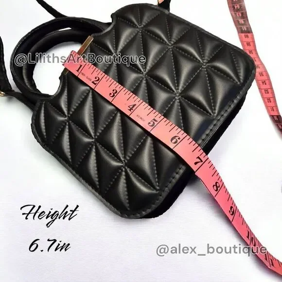 Quilted Square Crossbody Bag(Q007)-Bags for Women - Picture 7 of 11